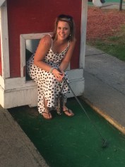 Sarah is so tiny!  She could have lived in this hut!